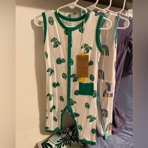 NWT Sleeveless Monstera Snap Romper Kyte Baby Size 18-24